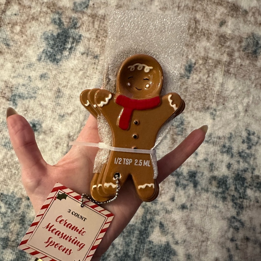 Gingerbread Man Ceramic Measuring Spoons